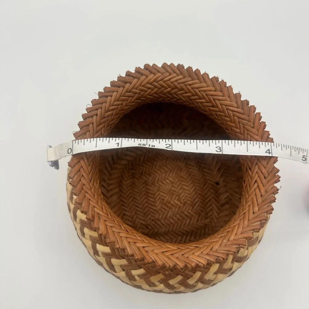Vintage Tarahumara Raramuri Double Weave Basket Mexico Olla Southwestern